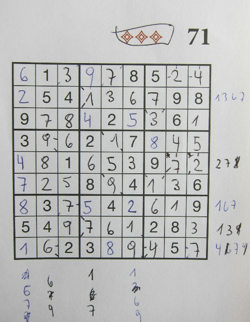 Ein fertig gelöstes Sudoku